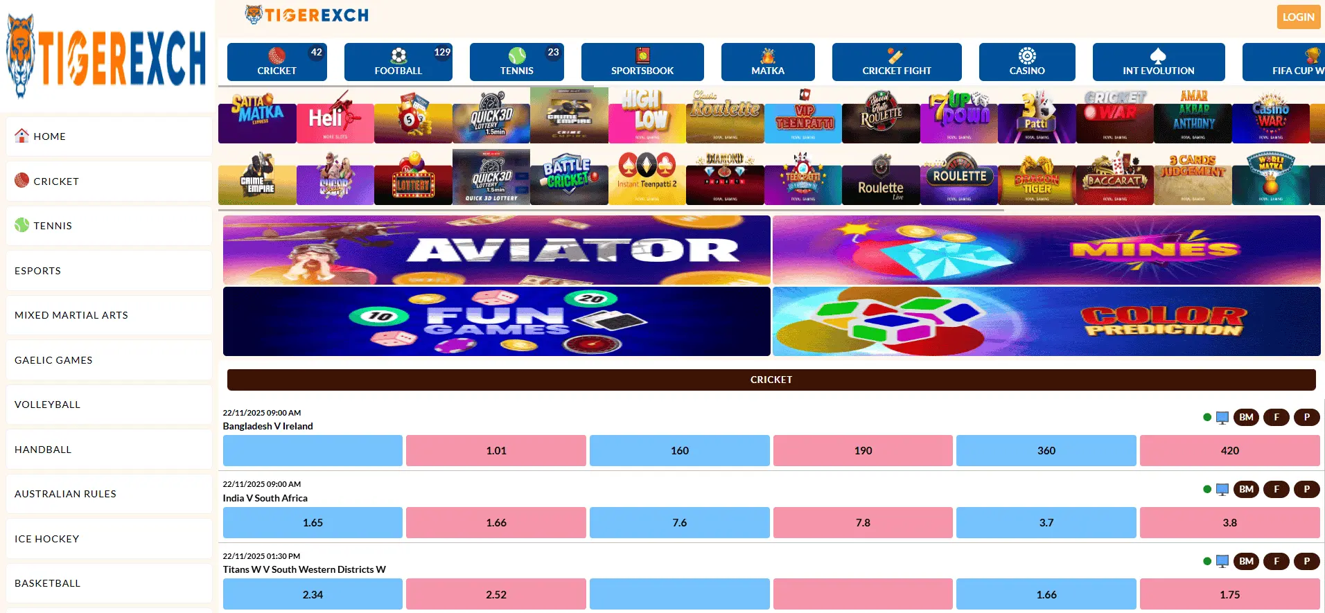 tigerexch desktop banner